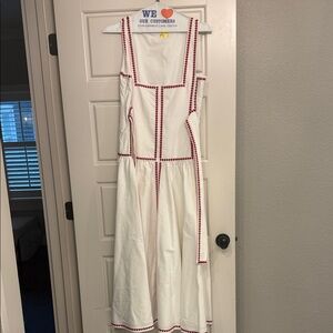 Commense White Dress with Red Trim